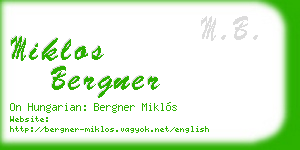 miklos bergner business card